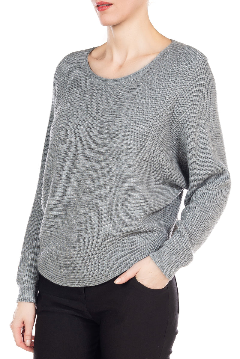 Dolman Sleeve Lurex Sweater