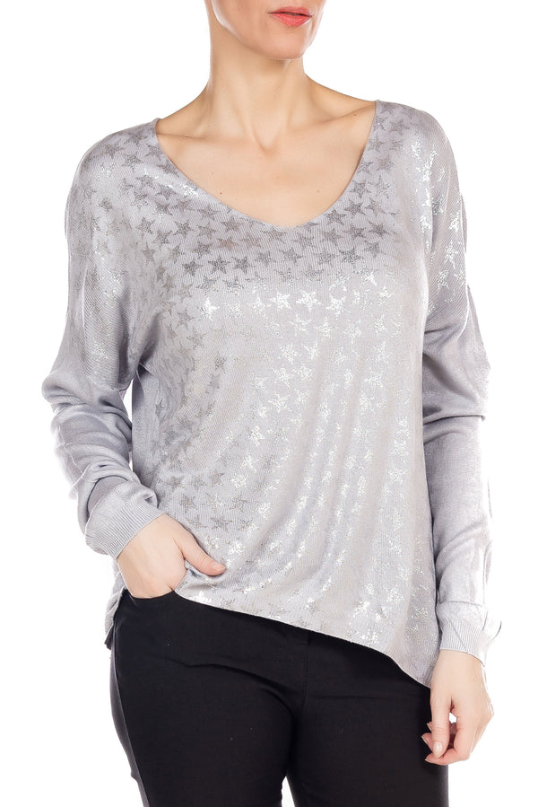 V-Neck top with Star Print