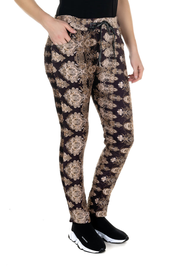 Pull on Pants with Victorian Motifs
